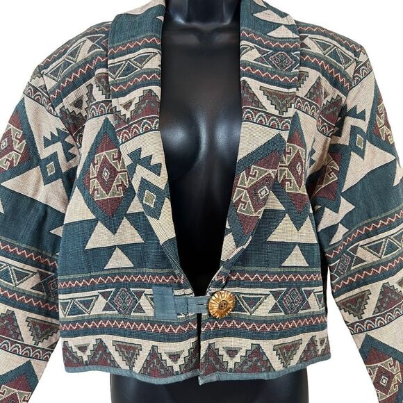 Vintage Flashback Southwestern Tapestry Bolero Jacket - Picture 2 of 9